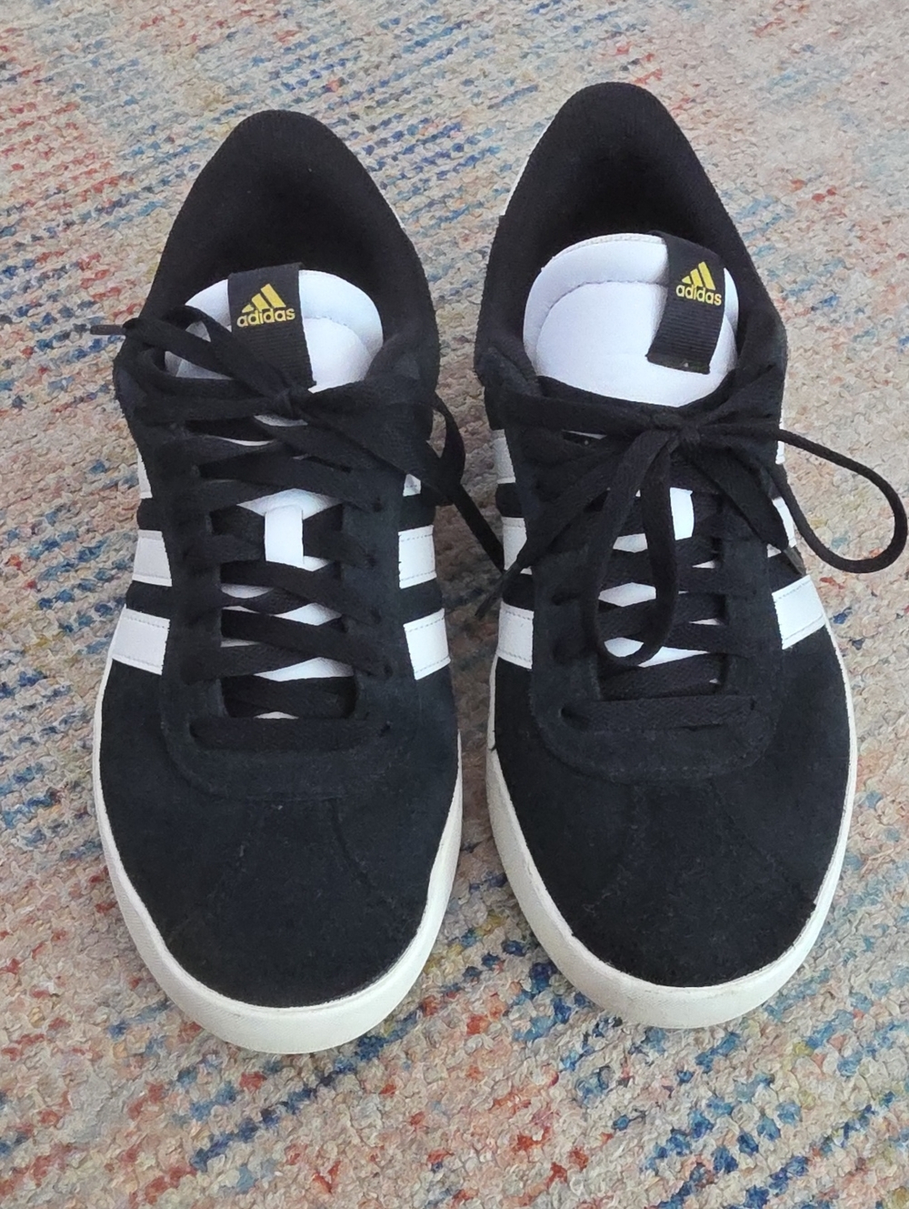 Adidas Court 3.0 Black & White Suede Low-Top Sneakers